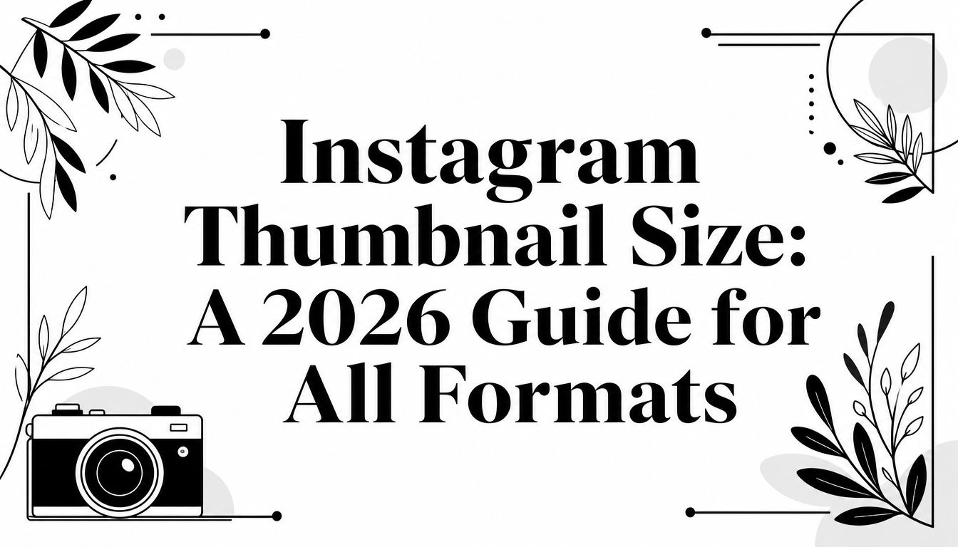 Instagram Thumbnail Size: A 2026 Guide for All Formats