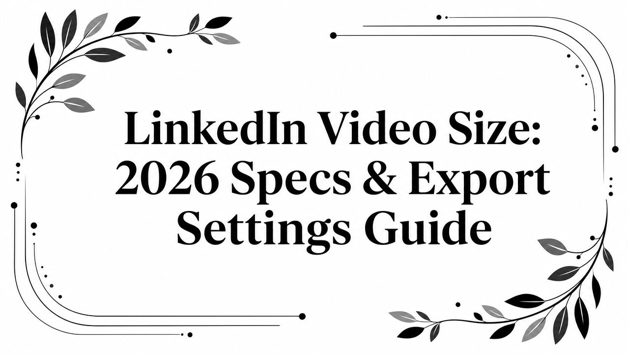 LinkedIn Video Size: 2026 Specs & Export Settings Guide