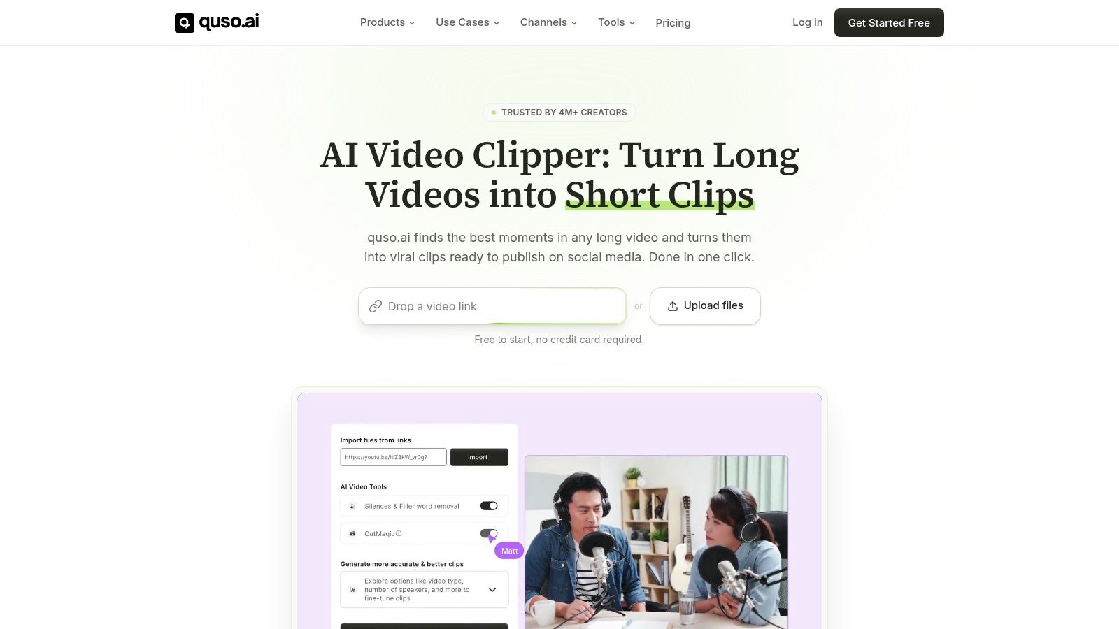 Screenshot from https://quso.ai