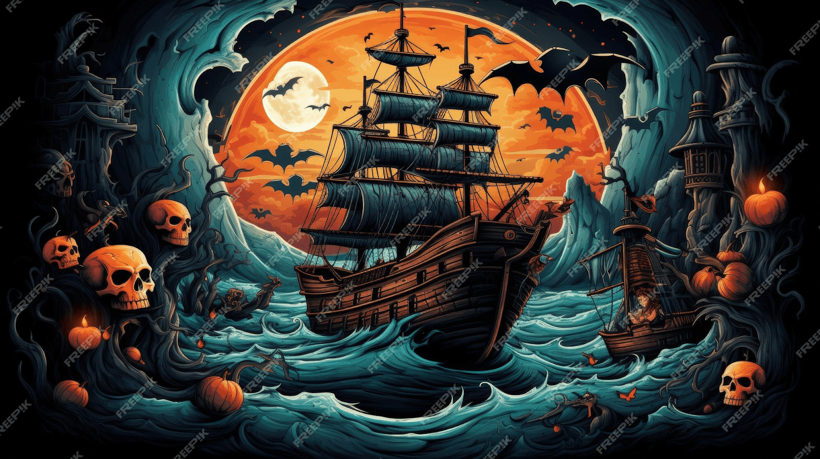17. Ghostly Pirate Ship