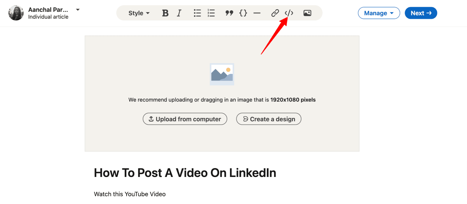 How to Embed Videos in Your LinkedIn Articles