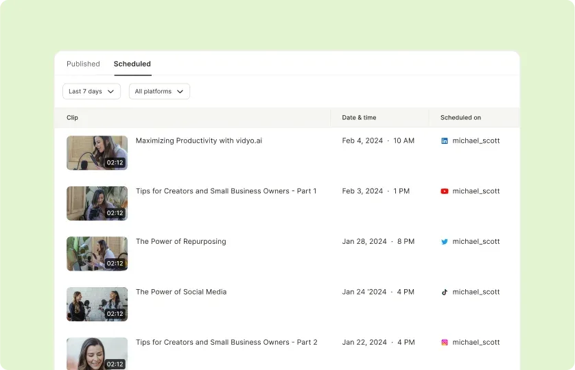 bulk scheduling