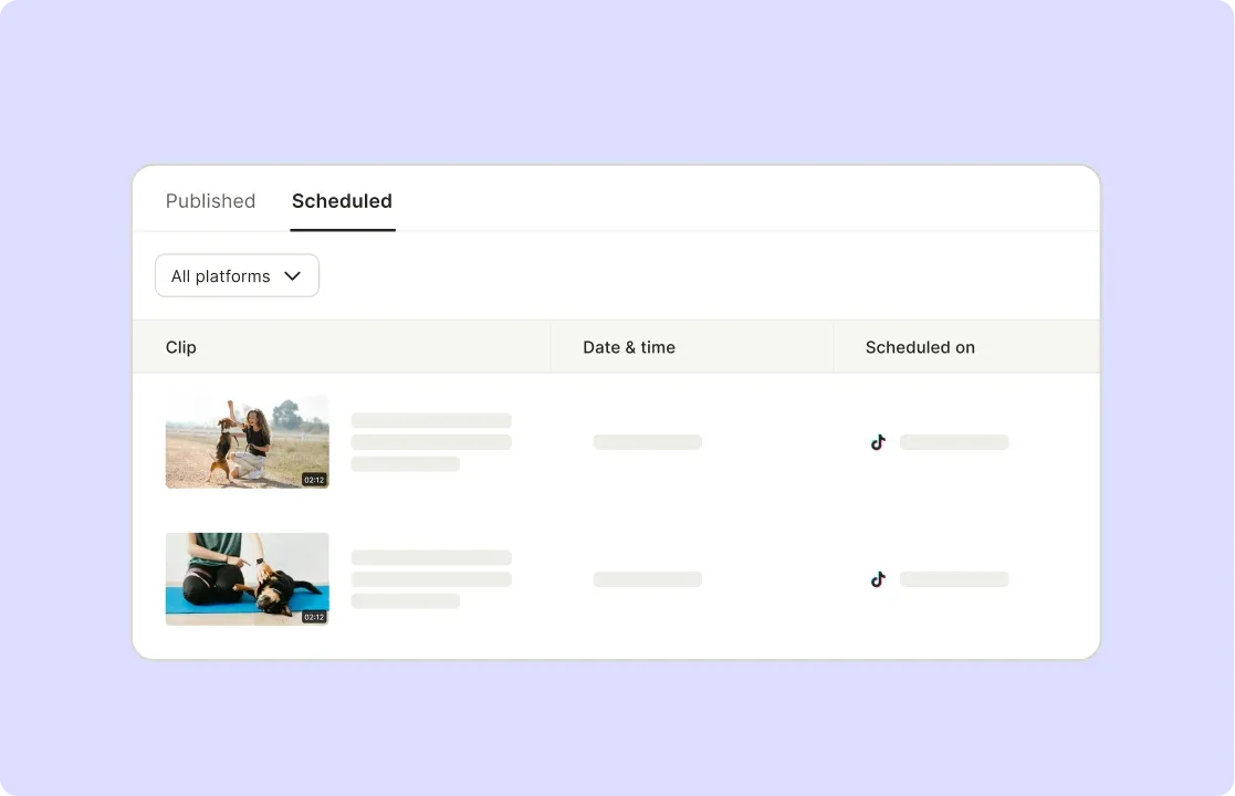 TikTok scheduler