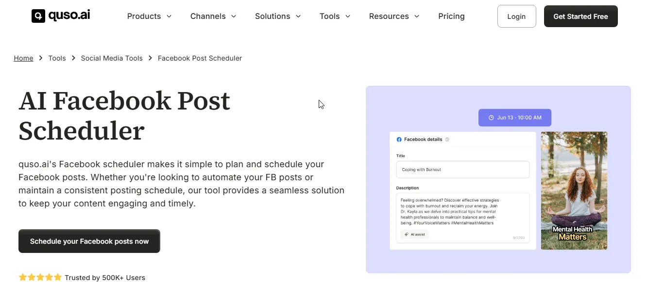 quso.ai facebook post scheduler