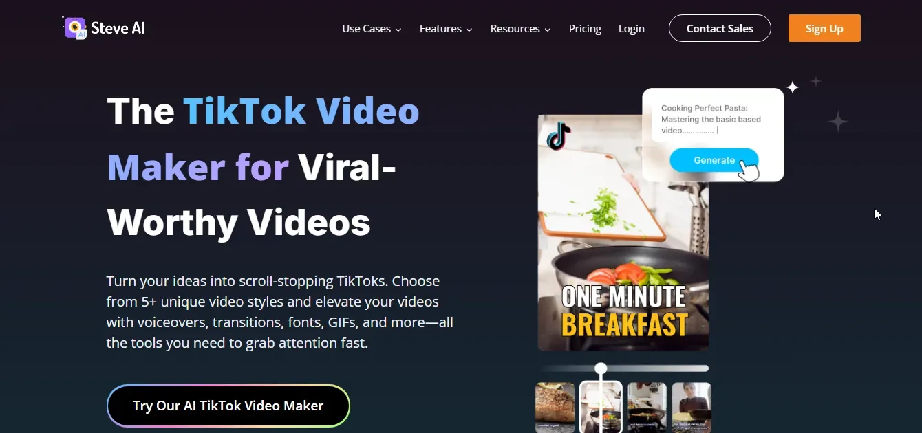 steve ai tiktok video maker
