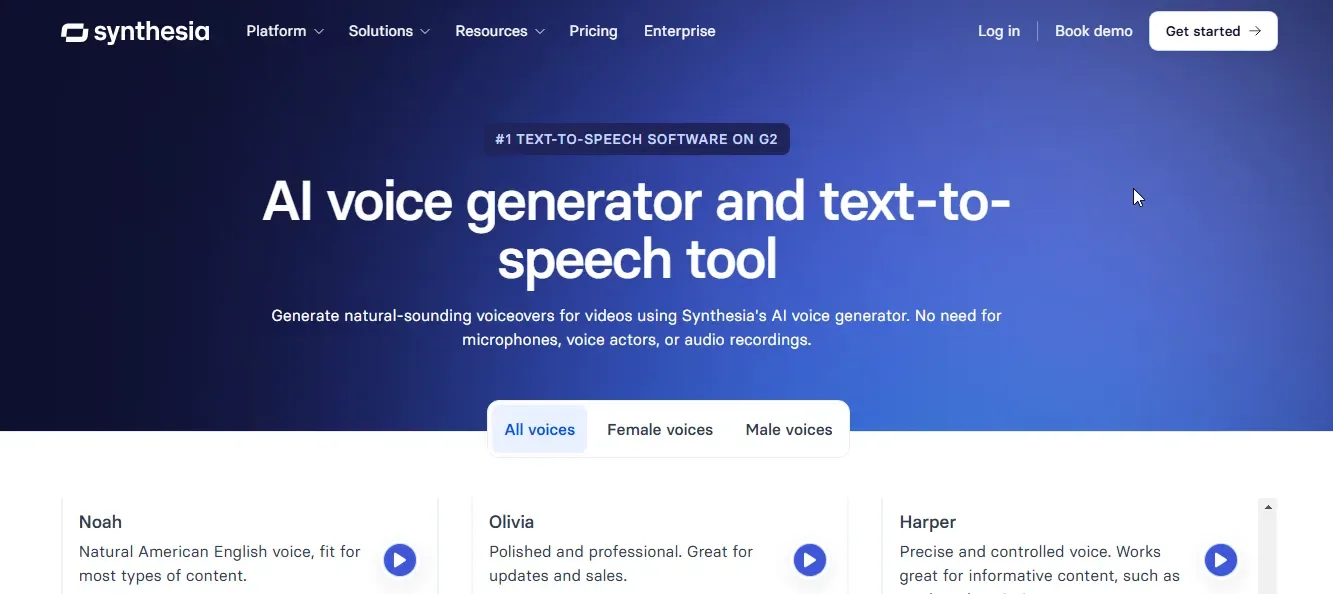 synthesia ai voice over generator