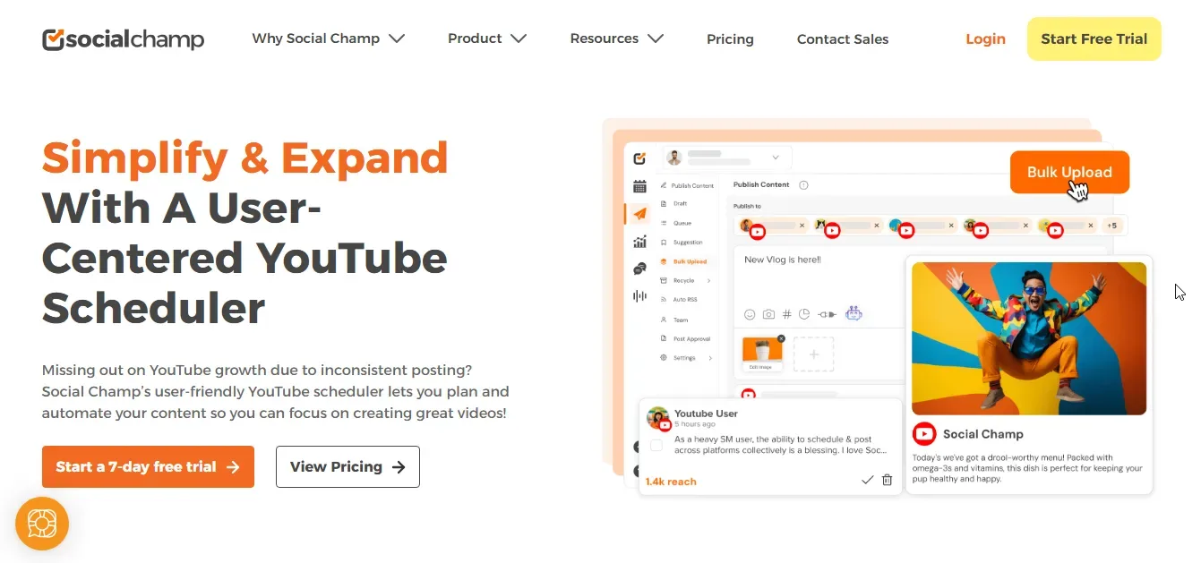 socialchamp ai youtube post scheduler