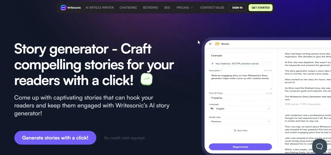 writesonic ai story generators