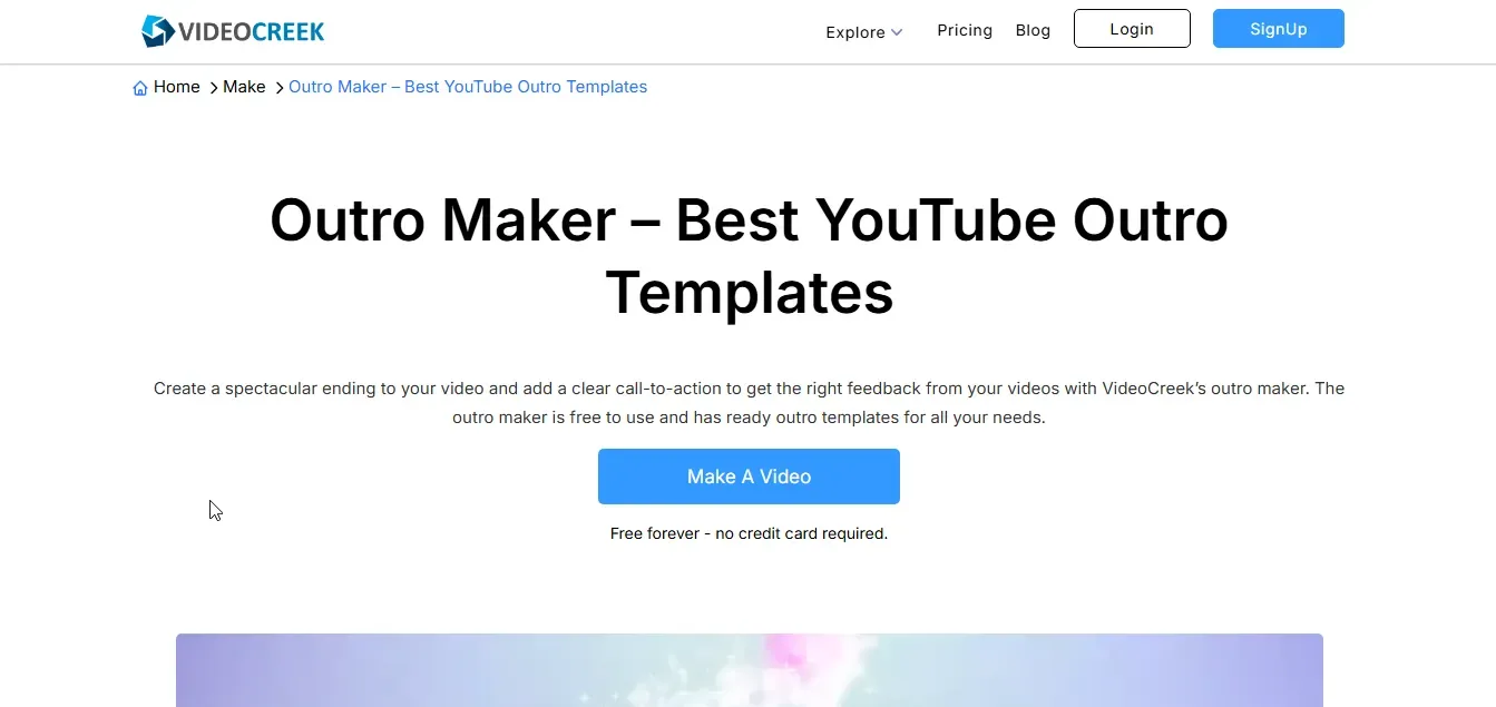 videocreek video outro maker
