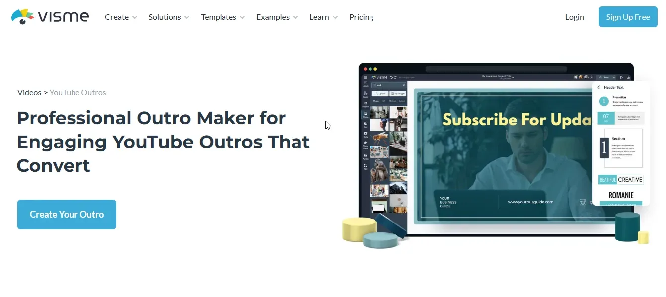 visme video outro maker