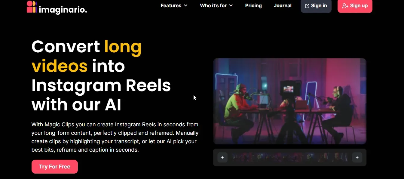 imaginario youtube to instagram reel converter