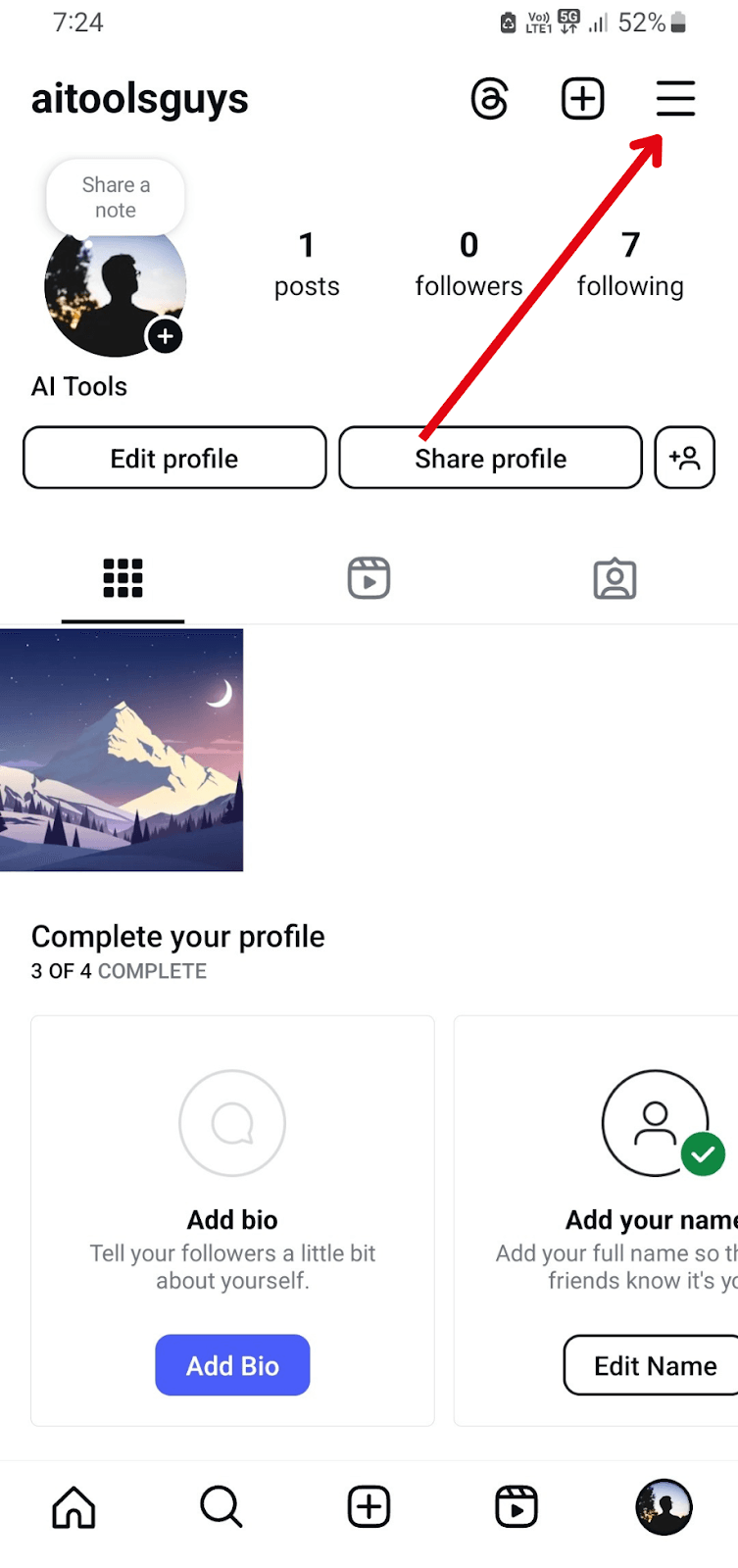 Instagram profile screenshot