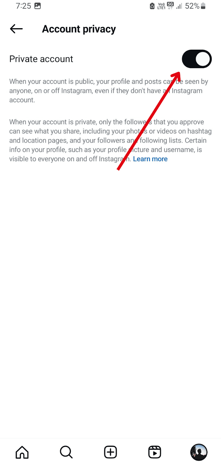 Instagram privacy settings