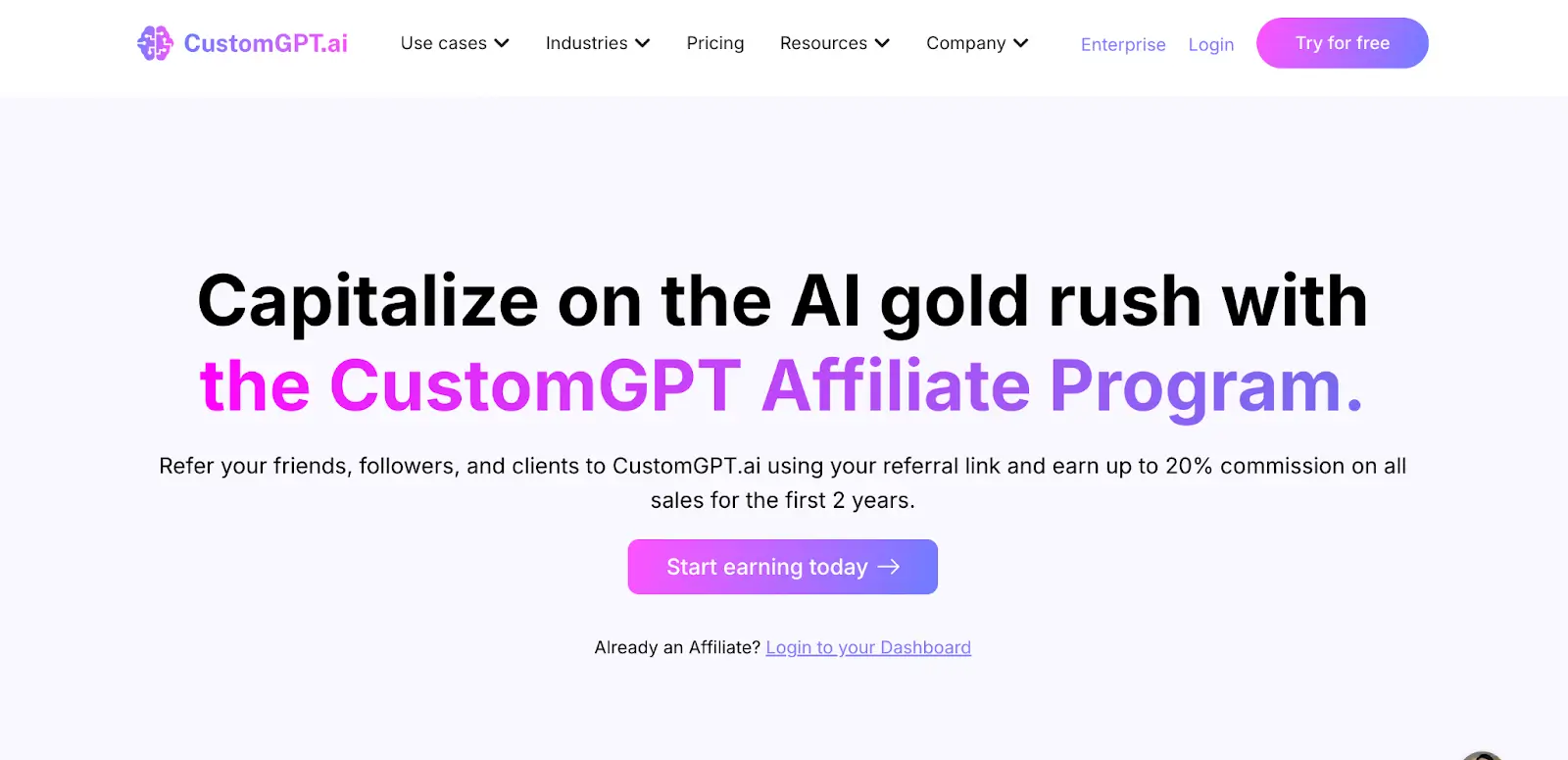 customGPT.ai affiliate program