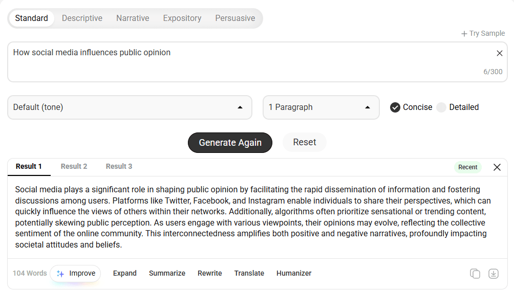 3. Paragraph Generator by Summarizer.org