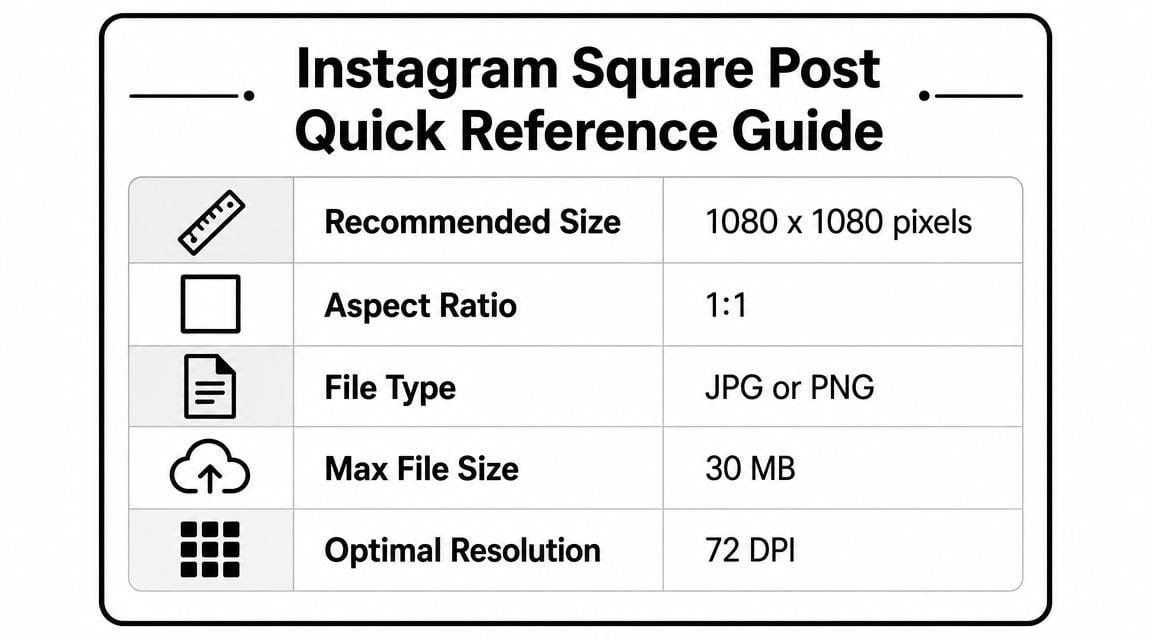 Instagram Square Post Quick Reference Guide