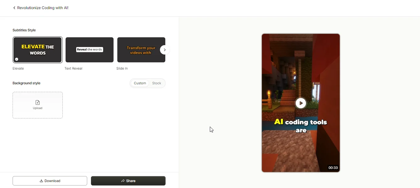 result ai video generator